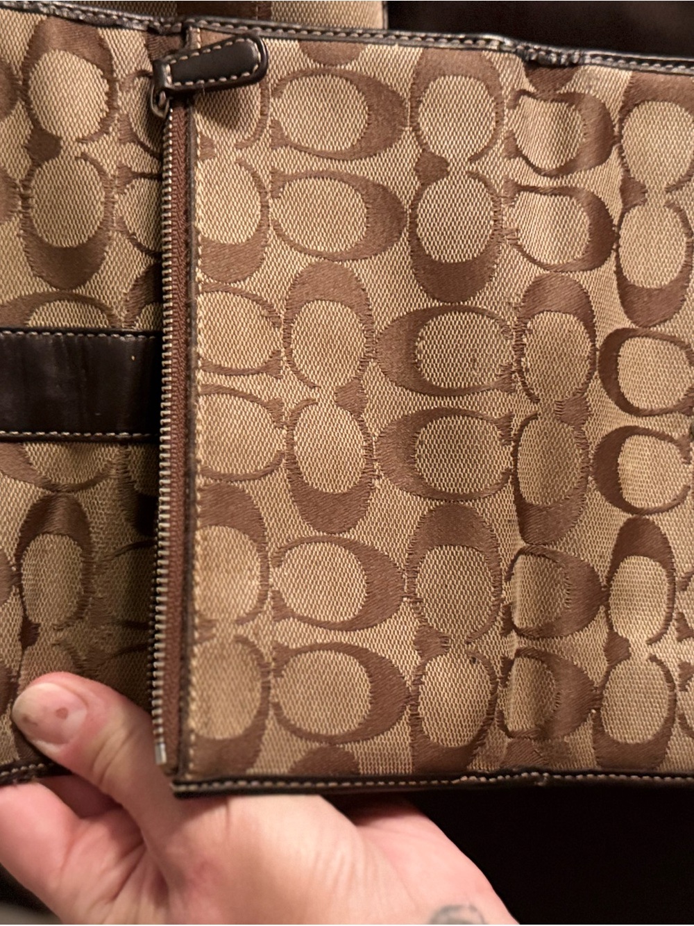 Vintage Coach Signature Hobo Bag & Matching Wallet Set - Brown Tan - Y2K - Picture 3 of 10